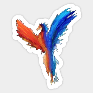 Split Dry brush phoenix Sticker